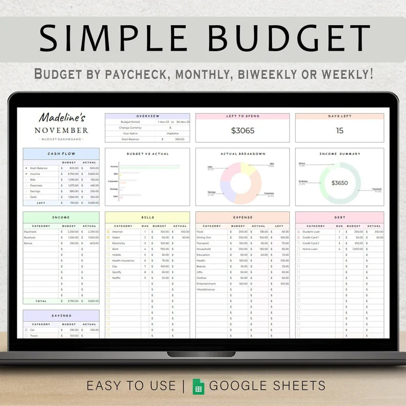 Budget Tracker™ for Excel & Google Sheets (all currencies)
