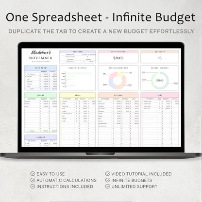 Budget Tracker™ for Excel & Google Sheets (all currencies)